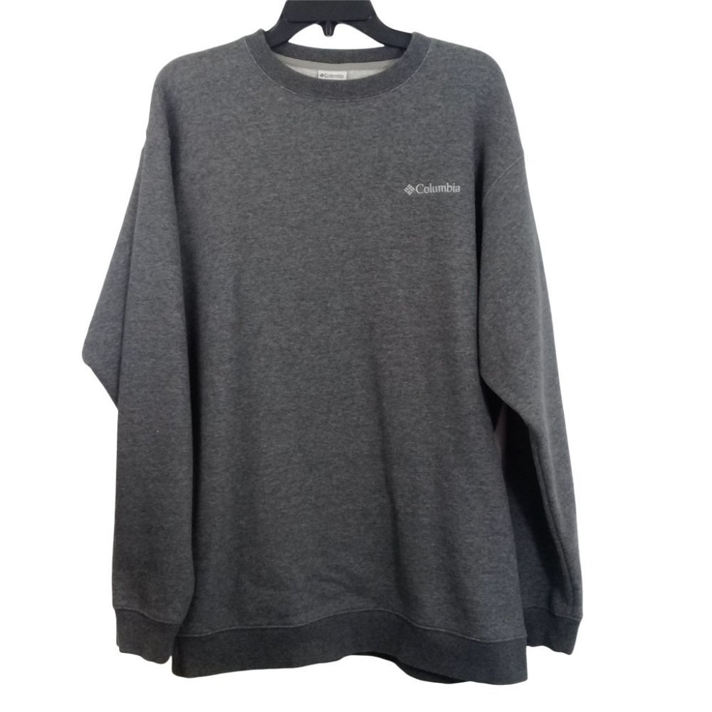 Columbia Men's Hart Mountain II Crew Fleece Long-Sleeve Gray Sweatshirt Large